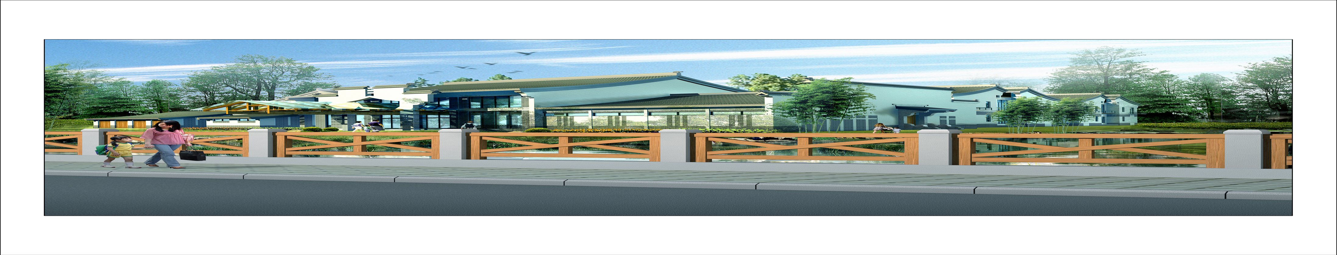 河道警示护栏仿木06