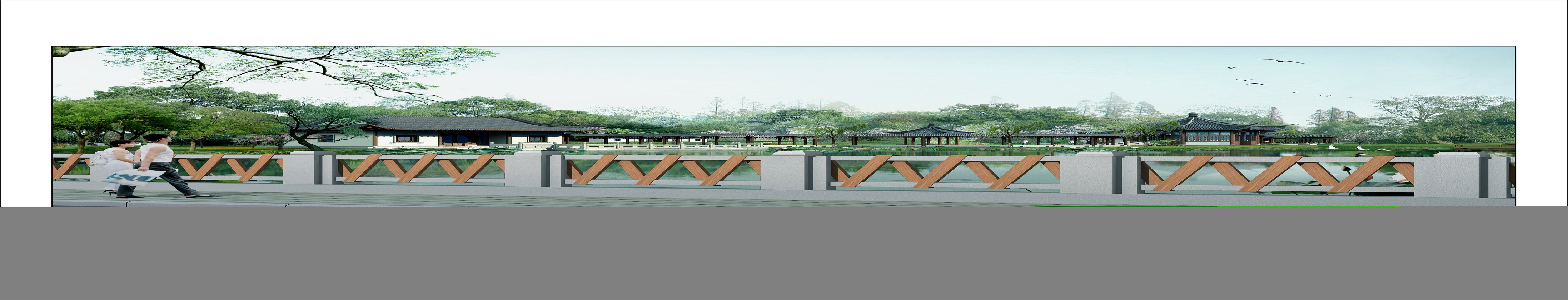 河道警示护栏仿木08