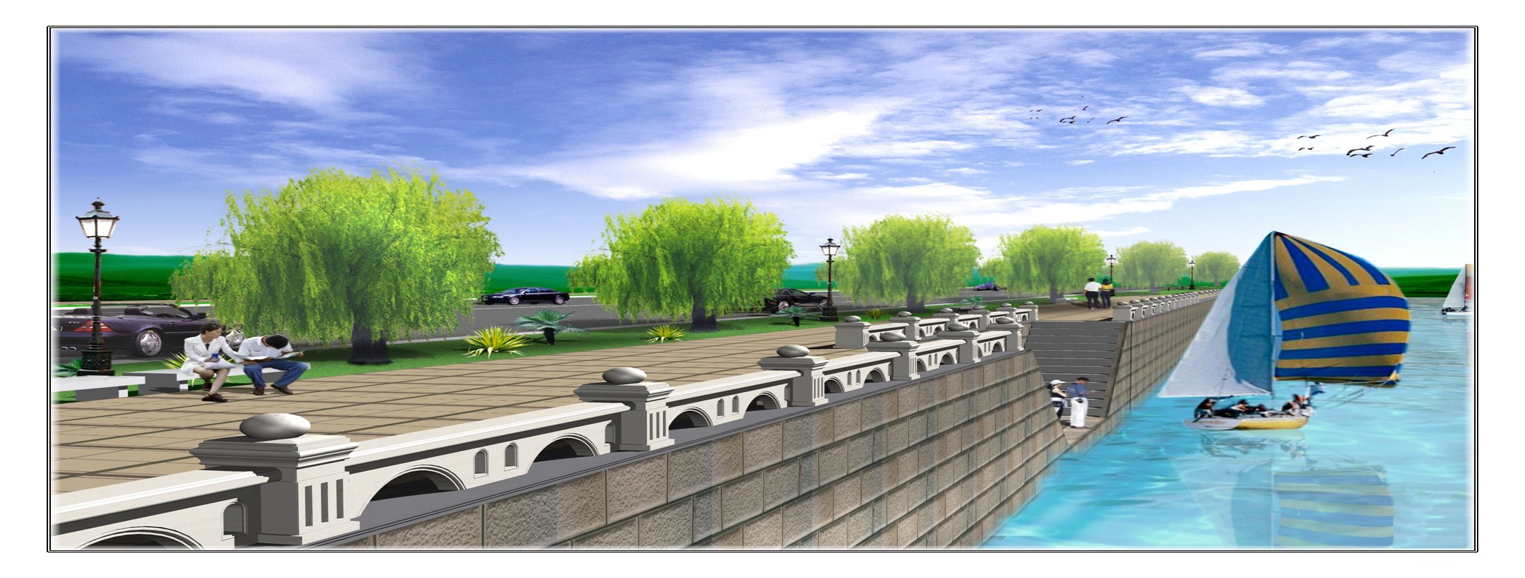 河道警示护栏01
